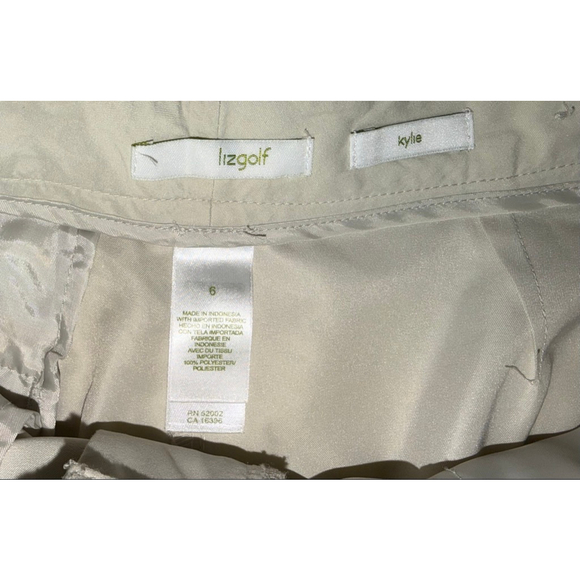 Women's Lizgolf Beige Khaki Shorts Size 6 Preppy Summer Resort Country Club - Picture 4 of 10